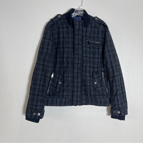 INC Internacional Concepts Plaid Zip-Up Jacket Size L - Picture 1 of 8